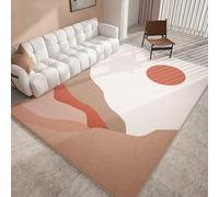 Boho Art Area Tappetto Tappetto Lavabile Per Il Soggiorno Estetico Minimalista Mezzo Secolo Moquette Morbido Antiscivolo Basso(Marrone,120x160cm)
