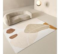 Boho Art Area Tappetto Tappetto Lavabile Per Il Soggiorno Estetico Minimalista Mezzo Secolo Moquette Morbido Antiscivolo Basso(Beige chiaro,80x120cm)