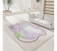 Boho Art Area Tappetto Tappetto Lavabile Per Il Soggiorno Estetico Minimalista Mezzo Secolo Moquette Morbido Antiscivolo Basso(Viola,140x200cm)