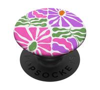 Boho Astratto Retrò Fiori PopSockets PopGrip Adesivo