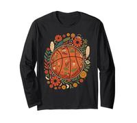 Boho Basketball Flower Garden Spring Maglia a Manica