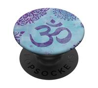 Boho Batik Positivo Zen Energy Etnico Blu Hindu Om Simbolo PopSockets PopGrip Adesivo
