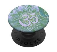 Boho Batik Positivo Zen Energy Etnico Verde Hindu Om Simbolo PopSockets PopGrip Adesivo