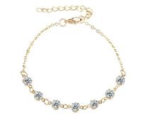 Boho Beach Cavigliera Europa e America semplice Seven, cavigliera da donna, bracciale iniziale (oro, taglia unica)