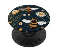 Boho Bee And Botanical Wild Flower Retro Style Apicoltore PopSockets PopGrip Adesivo