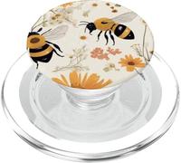 Boho Bee And Botanical Wild Flower Retro Style Apicoltore PopSockets PopGrip per MagSafe
