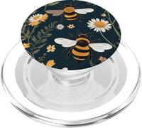 Boho Bee And Botanical Wild Flower Retro Style Apicoltore PopSockets PopGrip per MagSafe