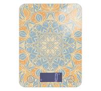 Boho - Bilancia digitale per alimenti 5 kg/5 g, con mandala, facile da pulire, facile da pulire, bilancia digitale con 4 unità per fare sapone e arrostire (batterie non incluse