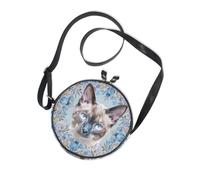 Boho Blue Cat - Borsa a tracolla da donna, alla moda, con cinturino regolabile sopra la spalla, borsa messenger in tela