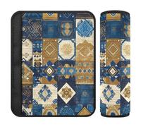 Boho Blue Gold Regular Texture 2 Pack seggiolino auto Strap Pads Protegge il collo e le spalle per aeroplano Protector para cinturón de carro