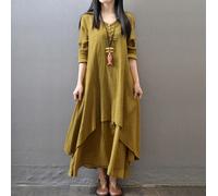 Boho Bohemian Maxi Vestito Con Maniche Lunghe Hippie Chic S M L XL 2X 3X 4X 5X+