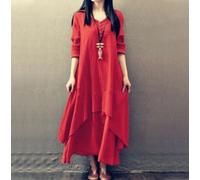 Boho Bohemian Maxi Vestito Con Maniche Lunghe Hippie Chic S M L XL 2X 3X 4X 5X+