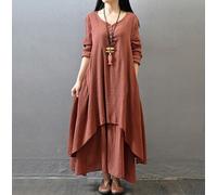 Boho Bohemian Maxi Vestito Con Maniche Lunghe Hippie Chic S M L XL 2X 3X 4X 5X+