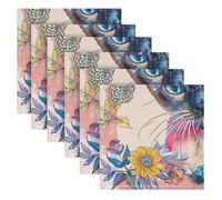 Boho Cat Flower Spring Spring Spring Dinner Tovaglioli moderni tovaglioli di stoffa set di 6 50,8 x 50,8 cm servilletas de tela para tortillas