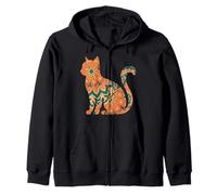 Boho Cat Plants T-Shirt Donna Ragazza Uomo Fiori Felpa con Cappuccio