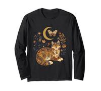 Boho Celeste Lupo Luna Floreale Maglia a Manica