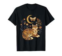 Boho Celeste Lupo Luna Floreale Maglietta