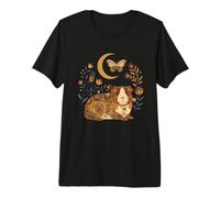 Boho Celeste Porcellino d'India Luna Floreale Maglietta Premium