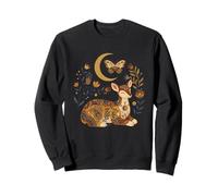 Boho Celestial Deer Moon Floreale Prodotti di Tendenza Felpa
