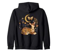 Boho Celestial Deer Moon Floreale Prodotti di Tendenza Felpa con Cappuccio