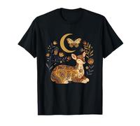 Boho Celestial Deer Moon Floreale Prodotti di Tendenza Maglietta