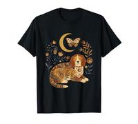 Boho Celestial Dog Moon Floral Pet Lover Maglietta