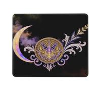 Boho Celestial Moon & Ornate Medallion Design Mousepad Lavabile Tappetino per Mouse Durevoli Tappetino Scrivania per Computer Accessori Scrivania Ufficio 25X30Cm