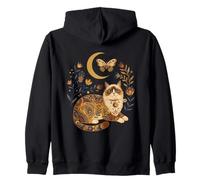 Boho Celestial Ragdoll Gatto Luna Floreale Felpa con Cappuccio