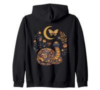 Boho Celestial Snake Luna Floreale Felpa con Cappuccio
