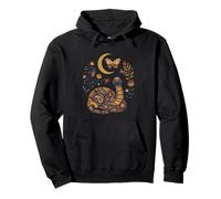 Boho Celestial Snake Luna Floreale Felpa con Cappuccio
