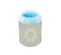 Boho chiaro albicocca e blu pallido Mandala portatile zampa rondella tazza morbida setole in silicone macchina per la pulizia dei piedi per gatti cani