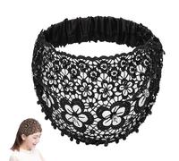 boho chic crystal and pearl headband, Boho-Chic Crystal & Pearl Embellished Wide Headbands Plum Blossom, Hollow Elegant Floral Beaded Lace Head Coverings for chics (#2)