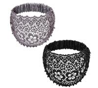 Boho-Chic Crystal & Pearl Embellished Elegant Floral Beaded Wide Headbands, Boho Chic Headband for Women (2PCS-C)