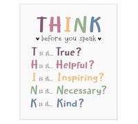 Boho Classroom Rules Metal Tin Sign Think Speak Words 12x8 Inch