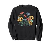 Boho Cottagecore Fiori di Campo Girasoli e Fiori Felpa