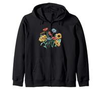 Boho Cottagecore Fiori di Campo Girasoli e Fiori Felpa con Cappuccio