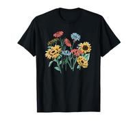 Boho Cottagecore Fiori di Campo Girasoli e Fiori Maglietta
