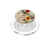 Boho Crema Estetica Neutro Floreale Selvaggio Motivo Flore PopSockets PopGrip per MagSafe