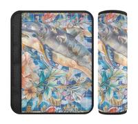 Boho Dolphins Floral 2 Pack auto viaggio Essentials Rilasciare lo stress al collo e alle spalle per auto funda para cinturón de carro