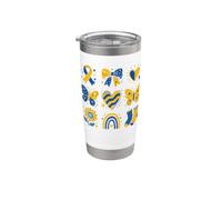 Boho Down Sindrome Trisomia Bambini Sostengono la Consapevolezza della Salute Bicchiere termico in acciaio inox doppia parete
