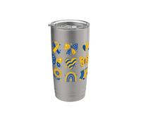 Boho Down Sindrome Trisomia Bambini Sostengono la Consapevolezza della Salute Bicchiere termico in acciaio inox doppia parete