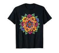 Boho Fiore Mandala colorato Primavera Bouquet Maglietta
