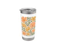 Boho Fiori di campo retrò floreale astratto giardino floreale Bicchiere termico in acciaio inox doppia parete
