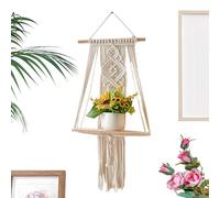 Boho Floating Shelves, Handmade Macrame Wall Storage, Rustic Room Decoration, Macrame Wall Storage Organizer, Kitchen Bathroom Living Room Organizer, Woven Tapestry Storage Rack, Wall Mounted Storage