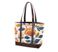 Boho Floral-12 borse a tracolla da donna grandi in morbida pelle lavata e borse resistenti, Multicolore 07, 33.8x12x31cm/13.3x4.7x12.2 in