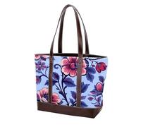 Boho Floral-12 borse a tracolla da donna grandi in morbida pelle lavata e borse resistenti, Multicolore 09, 33.8x12x31cm/13.3x4.7x12.2 in