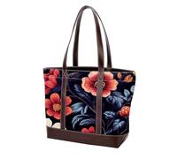 Boho Floral-34 Tote Bags in pelle resistente borse e borse da donna con manico superiore borsa a tracolla borsa hobo, Multicolore 08, 33.8x12x31cm/13.3x4.7x12.2 in
