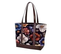 Boho Floral-45 - Portafogli a tracolla da donna, in morbida pelle lavata, borse e borse resistenti, Multicolore 03, 33.8x12x31cm/13.3x4.7x12.2 in