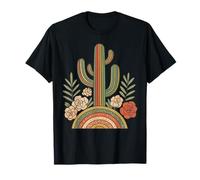 Boho Floral Cactus Southwest Western Rustico Vintage Cactus Maglietta