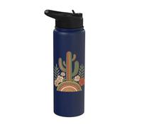 Boho Floral Cactus Southwest Western Rustico Vintage Cactus Stainless Steel Insulated Water Bottle